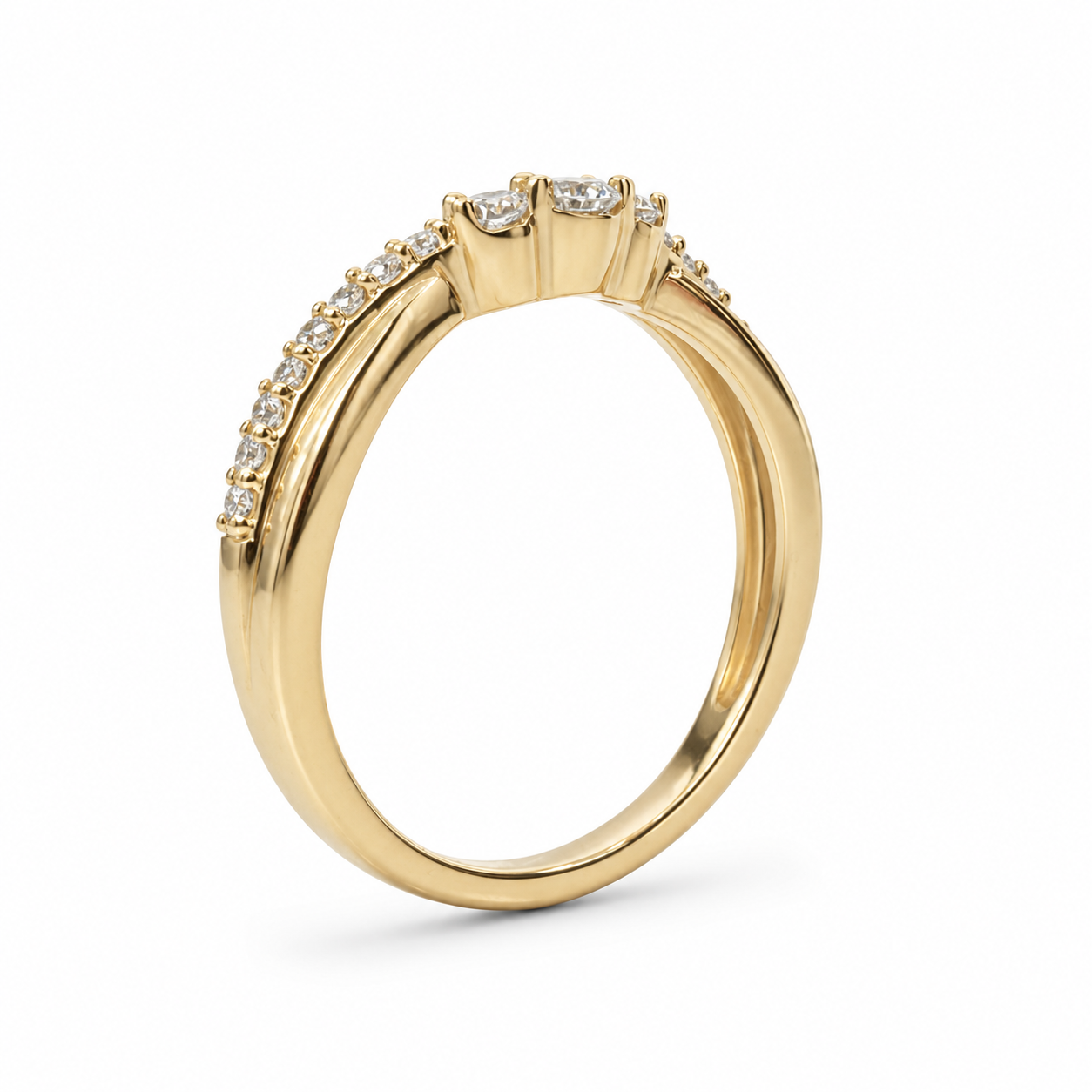9ct Yellow Gold Lab-Grown Diamond Wishbone Ring 0.27ct EF/VS - AURG1262 Seiko 9ct Yellow Gold Lab-Grown Diamond Wishbone Ring 0.27ct EF/VS - AURG1262 Seiko