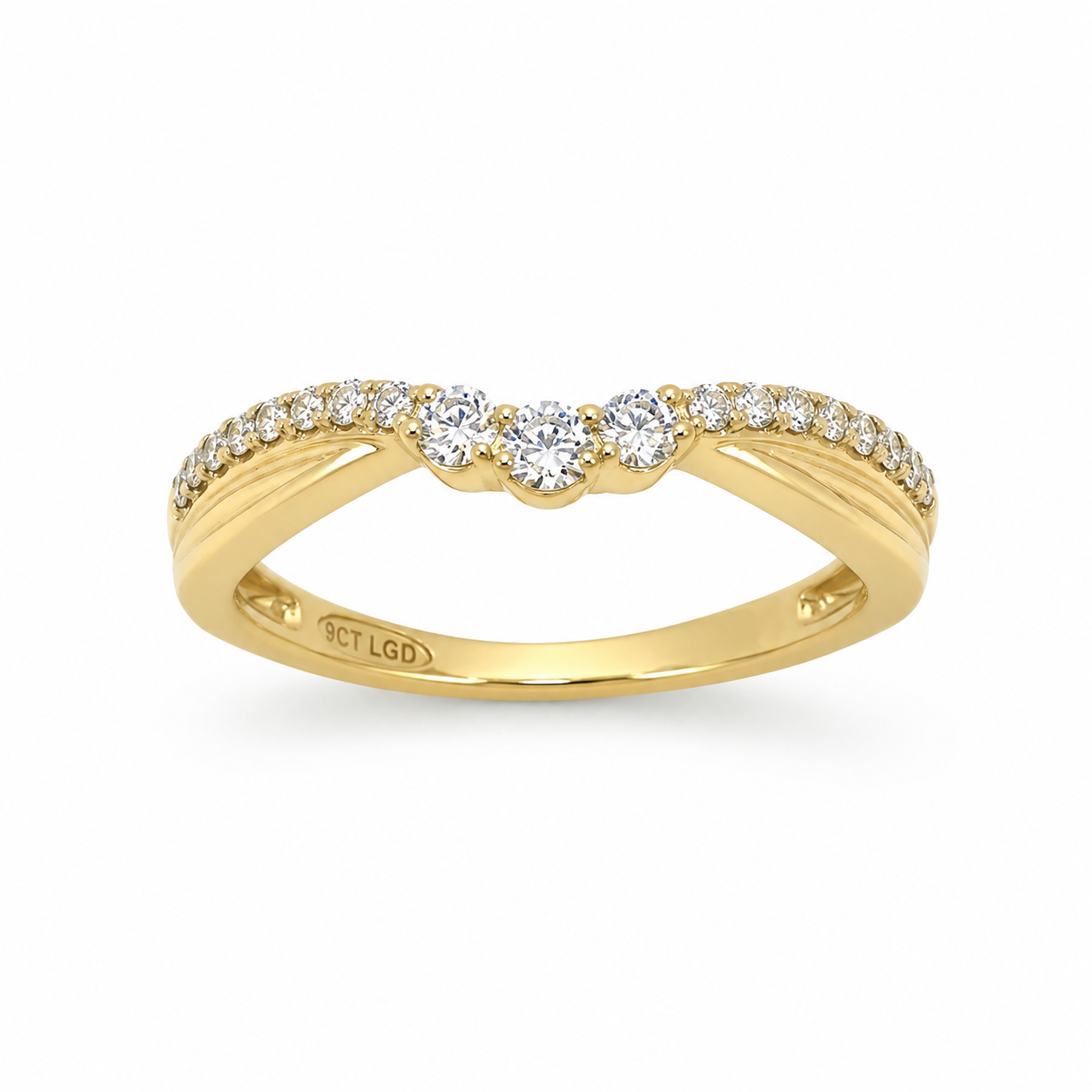9ct Yellow Gold Lab-Grown Diamond Wishbone Ring 0.27ct EF/VS - AURG1262 Seiko 9ct Yellow Gold Lab-Grown Diamond Wishbone Ring 0.27ct EF/VS - AURG1262 Seiko