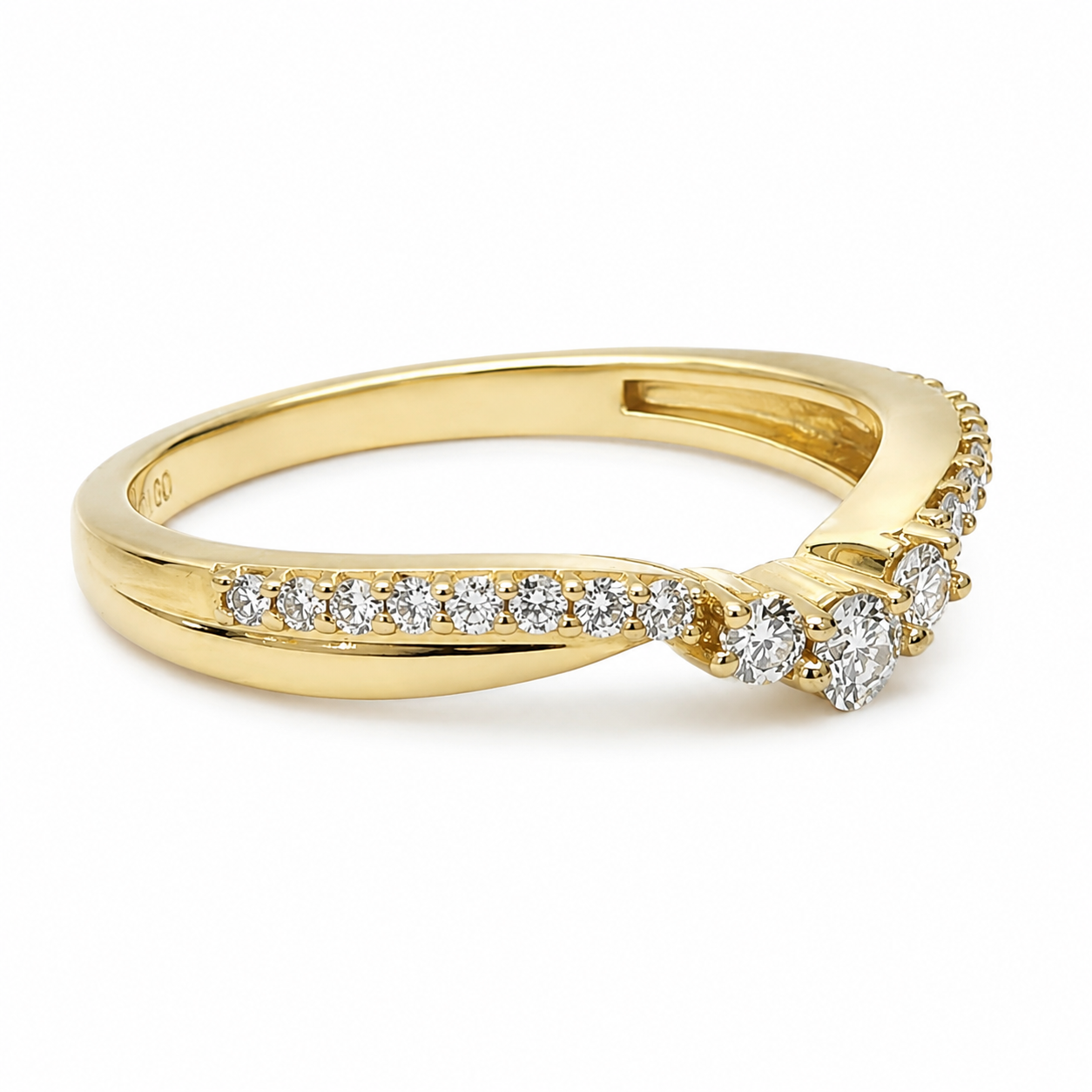 9ct Yellow Gold Lab-Grown Diamond Wishbone Ring 0.27ct EF/VS - AURG1262 Seiko 9ct Yellow Gold Lab-Grown Diamond Wishbone Ring 0.27ct EF/VS - AURG1262 Seiko