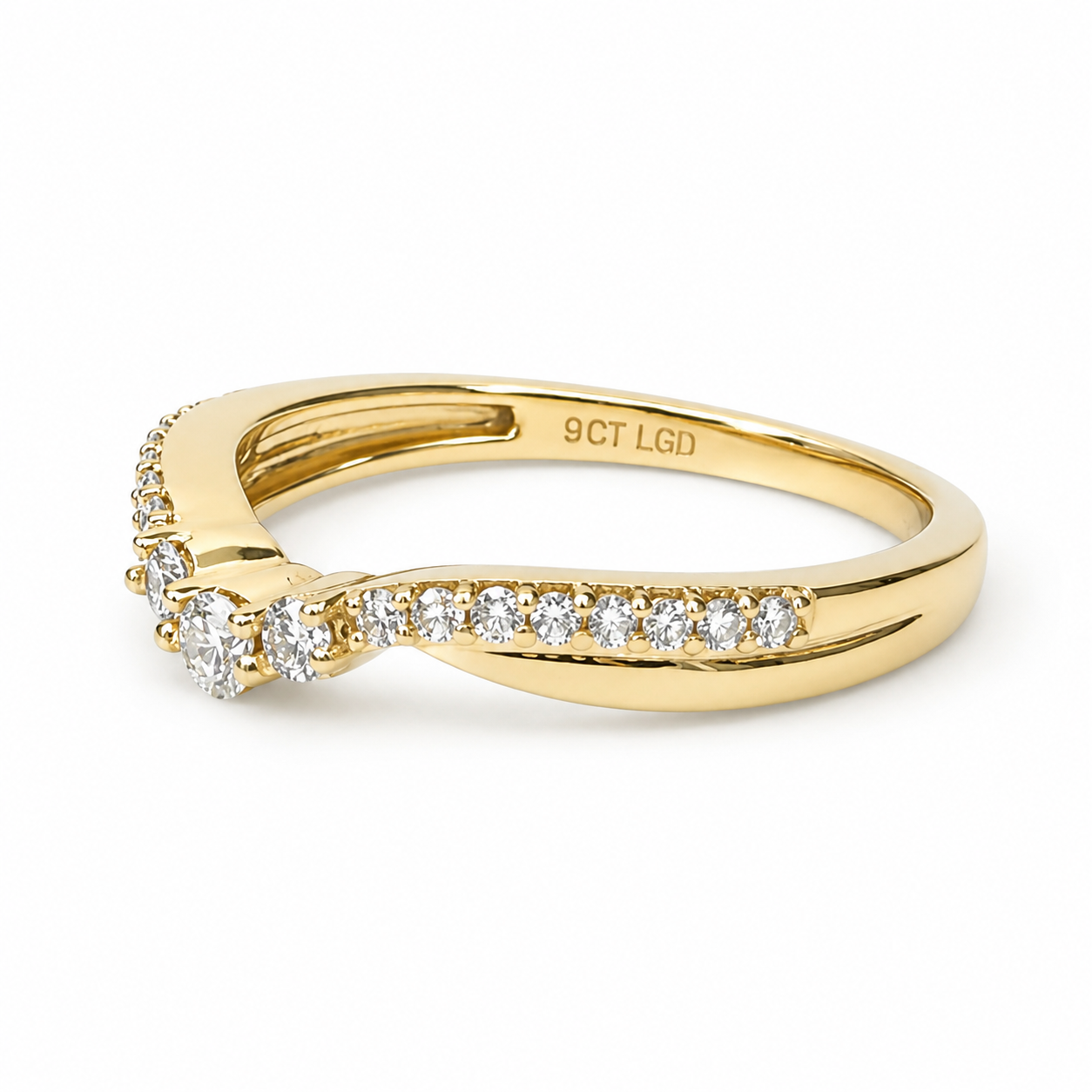 9ct Yellow Gold Lab-Grown Diamond Wishbone Ring 0.27ct EF/VS - AURG1262 Seiko 9ct Yellow Gold Lab-Grown Diamond Wishbone Ring 0.27ct EF/VS - AURG1262 Seiko