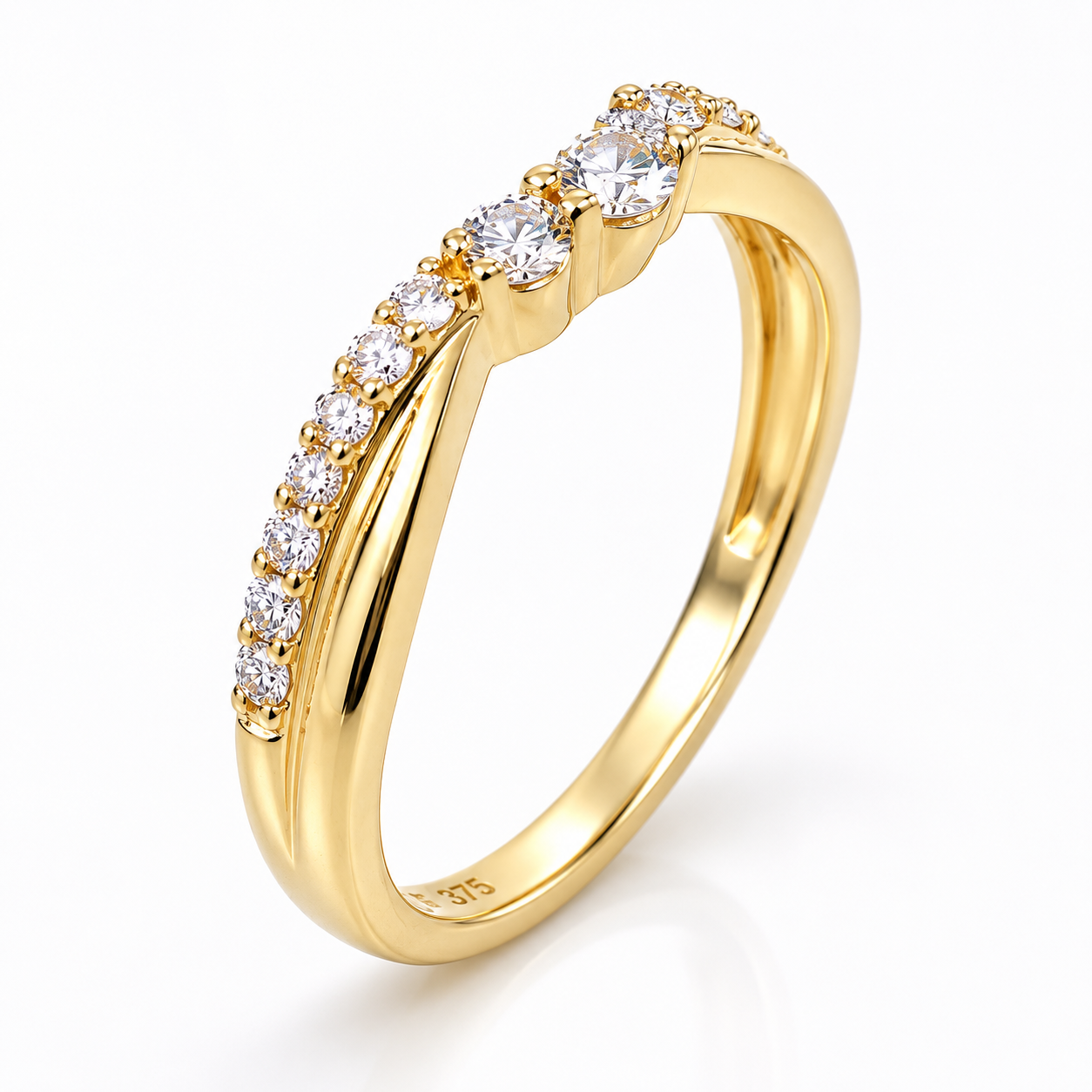 9ct Yellow Gold Lab-Grown Diamond Wishbone Ring 0.27ct EF/VS - AURG1262 Seiko 9ct Yellow Gold Lab-Grown Diamond Wishbone Ring 0.27ct EF/VS - AURG1262 Seiko