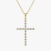 9ct Yellow Gold Lab-Grown Diamond Cross Pendant Necklace 0.48ct EF/VS - AUPD1311