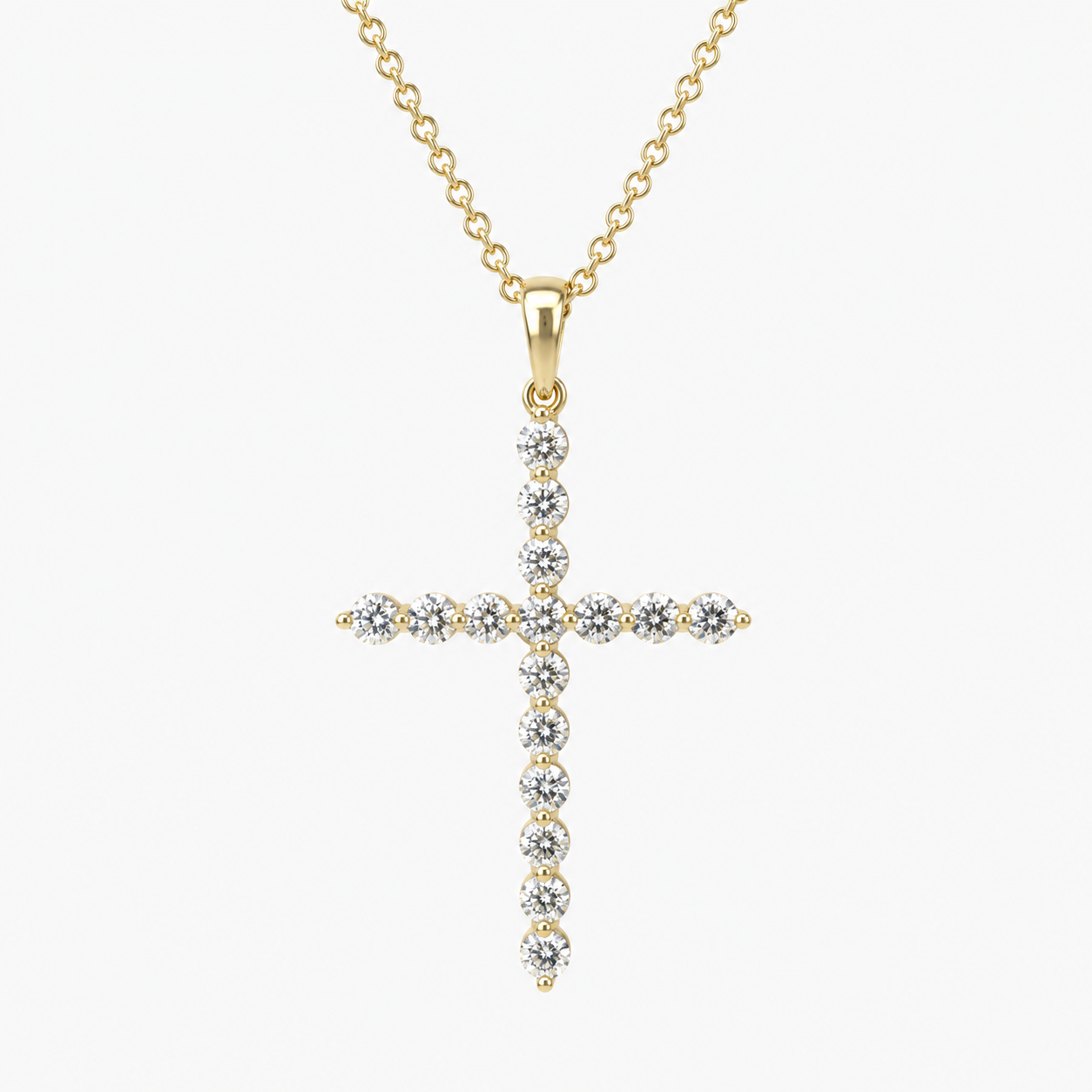9ct Yellow Gold Lab-Grown Diamond Cross Pendant Necklace 0.48ct EF/VS - AUPD1311 Seiko 9ct Yellow Gold Lab-Grown Diamond Cross Pendant Necklace 0.48ct EF/VS - AUPD1311 Seiko