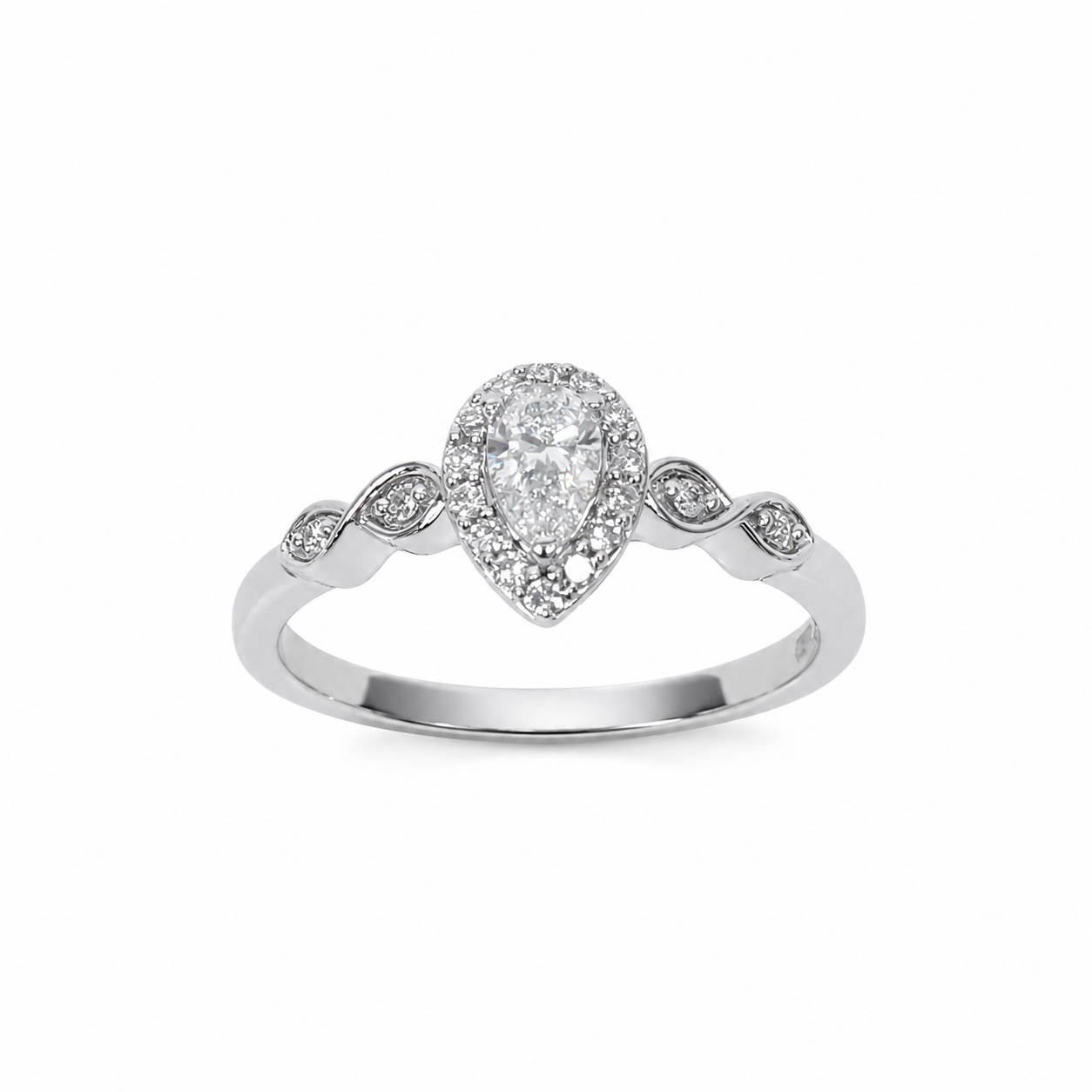 9ct White Gold Pear Halo Lab-Grown Diamond Ring – 0.36ct TDW E/F VS - AURG40559WG Seiko 9ct White Gold Pear Halo Lab-Grown Diamond Ring – 0.36ct TDW E/F VS - AURG40559WG Seiko
