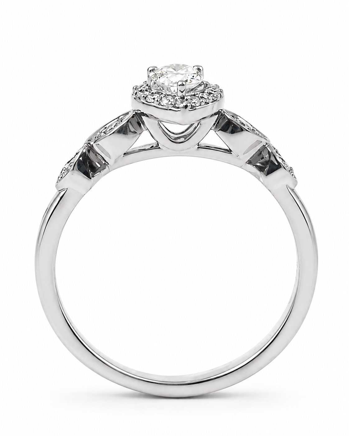 9ct White Gold Pear Halo Lab-Grown Diamond Ring – 0.36ct TDW E/F VS - AURG40559WG Seiko 9ct White Gold Pear Halo Lab-Grown Diamond Ring – 0.36ct TDW E/F VS - AURG40559WG Seiko