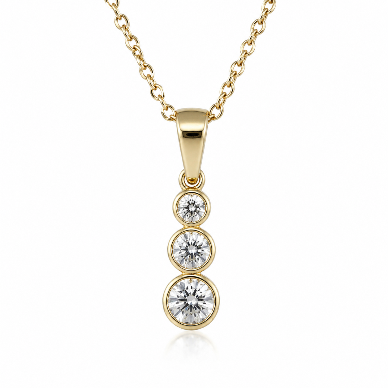 9ct Yellow Gold Lab-Grown Diamond Three-Stone Bezel Pendant & Chain – 0.32ct Total Diamond Weight - AUPD4051L Seiko 9ct Yellow Gold Lab-Grown Diamond Three-Stone Bezel Pendant & Chain – 0.32ct Total Diamond Weight - AUPD4051L Seiko