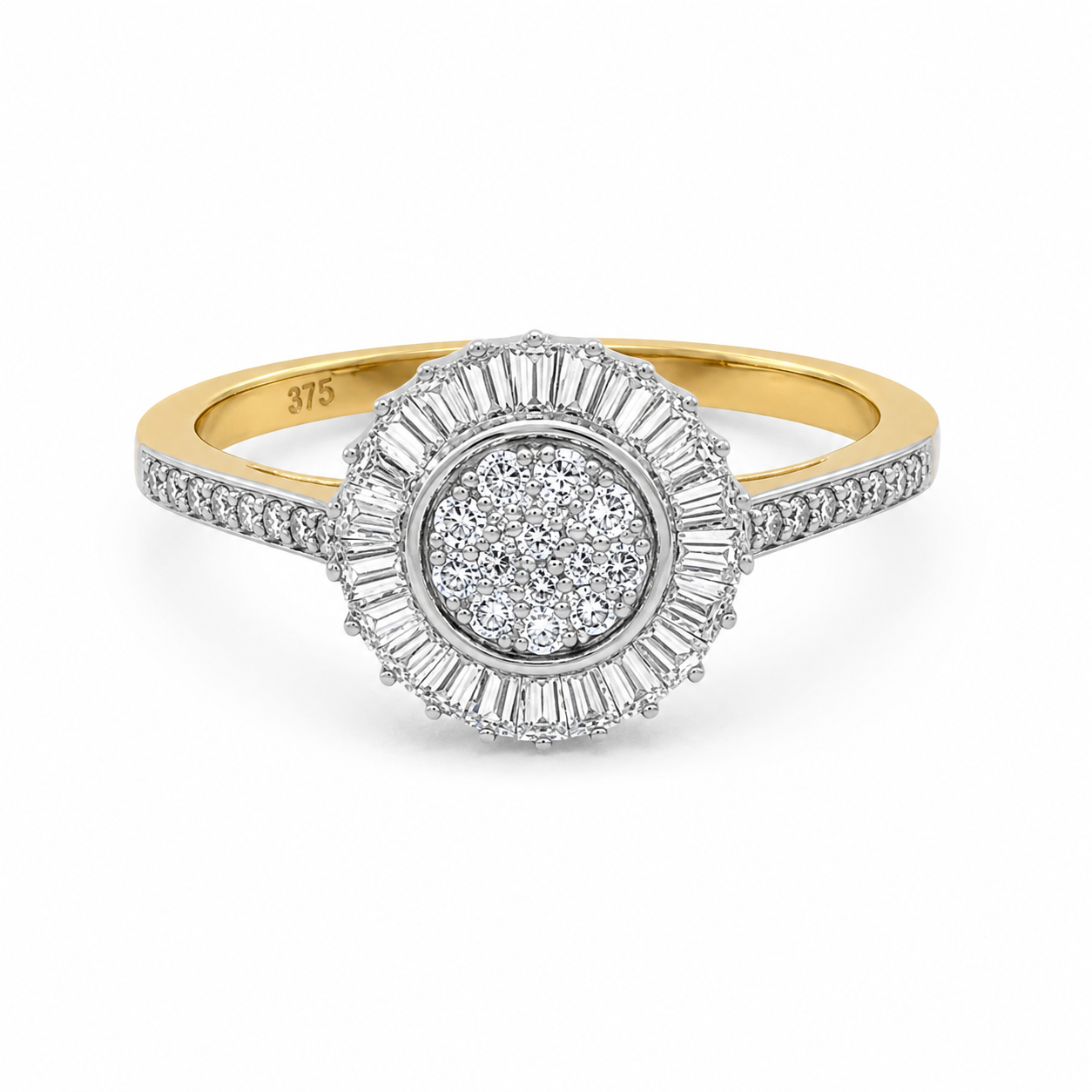 9ct Yellow Gold Natural Diamond Cluster Halo Ring – 0.45ct Total Diamond Weight - 9YR9337 Seiko 9ct Yellow Gold Natural Diamond Cluster Halo Ring – 0.45ct Total Diamond Weight - 9YR9337 Seiko