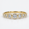 9ct Yellow Gold Lab-Grown Diamond Graduated Bezel Set Ring – 0.48ct TDW - AURG4095L