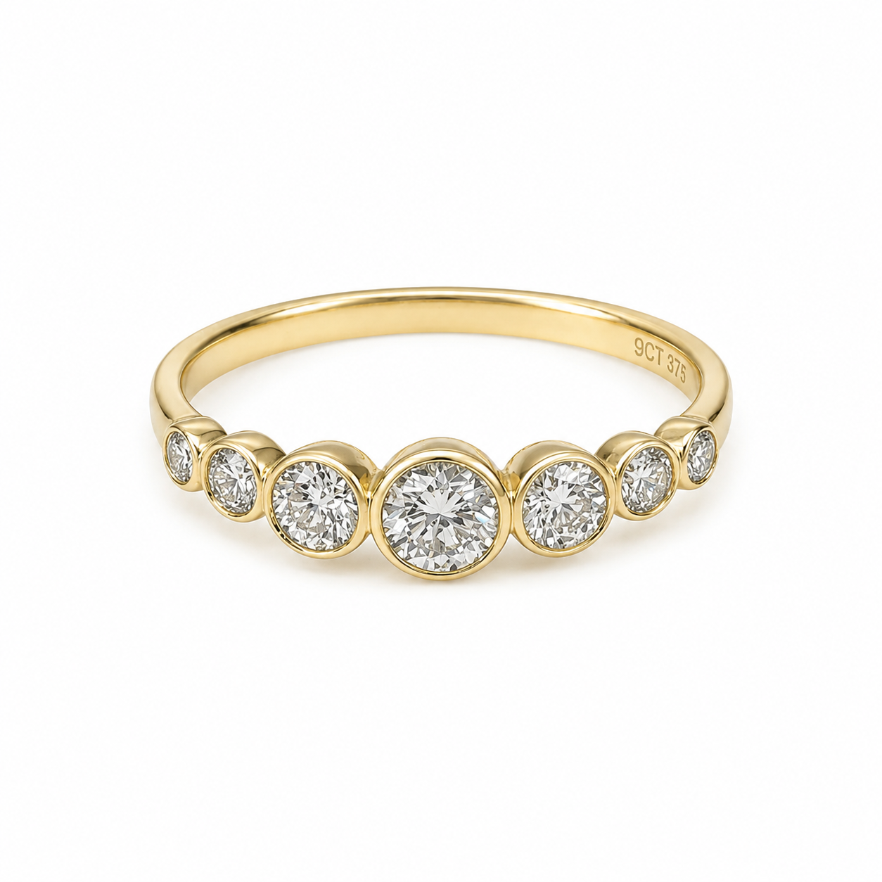 9ct Yellow Gold Lab-Grown Diamond Graduated Bezel Set Ring – 0.48ct TDW - AURG4095L Seiko 9ct Yellow Gold Lab-Grown Diamond Graduated Bezel Set Ring – 0.48ct TDW - AURG4095L Seiko