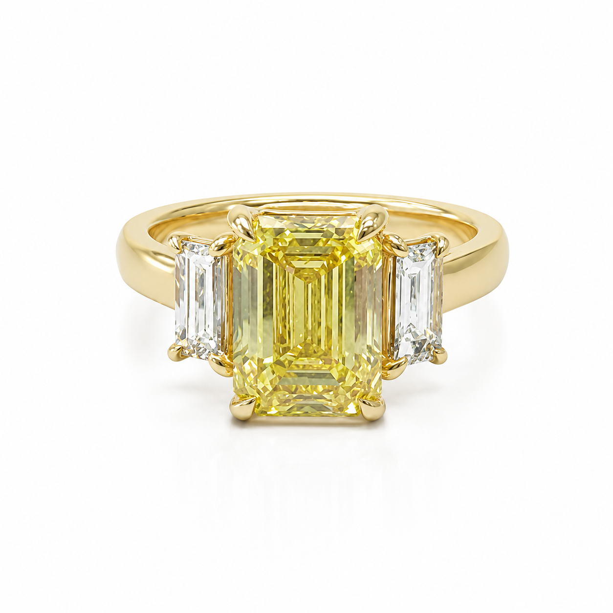 18ct Yellow Gold 3.75ct TDW Fancy Vivid Yellow Lab Grown Diamond Three-Stone Ring Seiko 18ct Yellow Gold 3.75ct TDW Fancy Vivid Yellow Lab Grown Diamond Three-Stone Ring Seiko