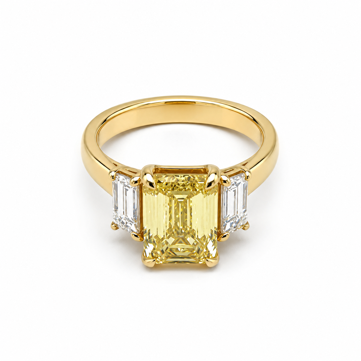 18ct Yellow Gold 3.75ct TDW Fancy Vivid Yellow Lab Grown Diamond Three-Stone Ring Seiko 18ct Yellow Gold 3.75ct TDW Fancy Vivid Yellow Lab Grown Diamond Three-Stone Ring Seiko