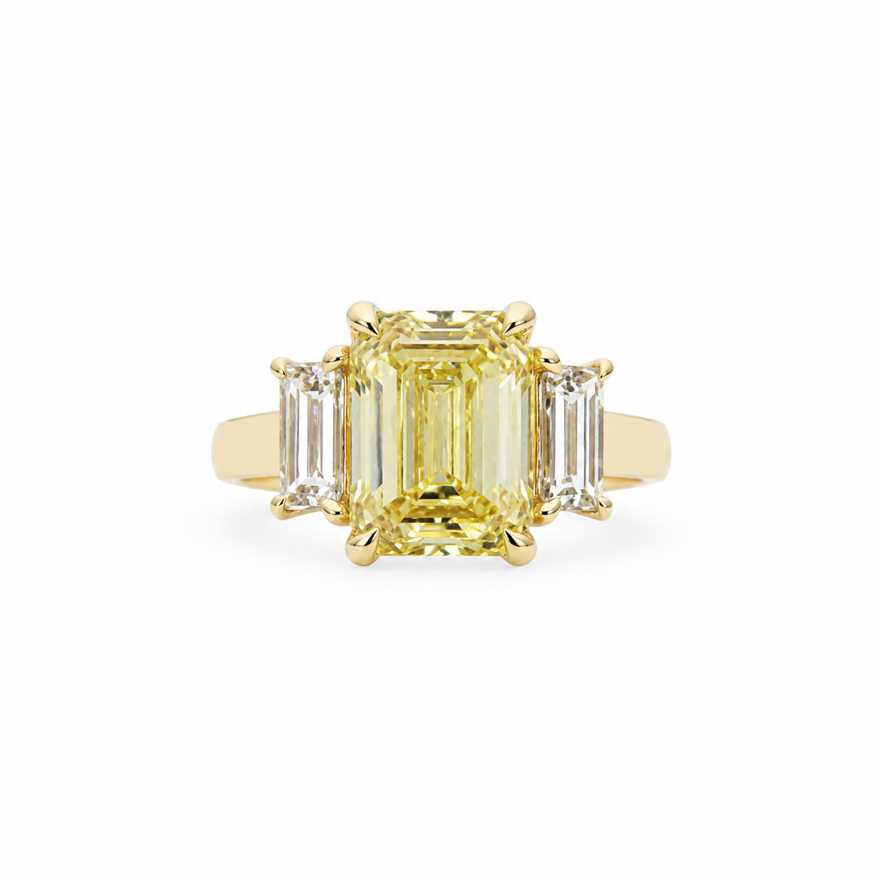 18ct Yellow Gold 3.75ct TDW Fancy Vivid Yellow Lab Grown Diamond Three-Stone Ring Seiko 18ct Yellow Gold 3.75ct TDW Fancy Vivid Yellow Lab Grown Diamond Three-Stone Ring Seiko