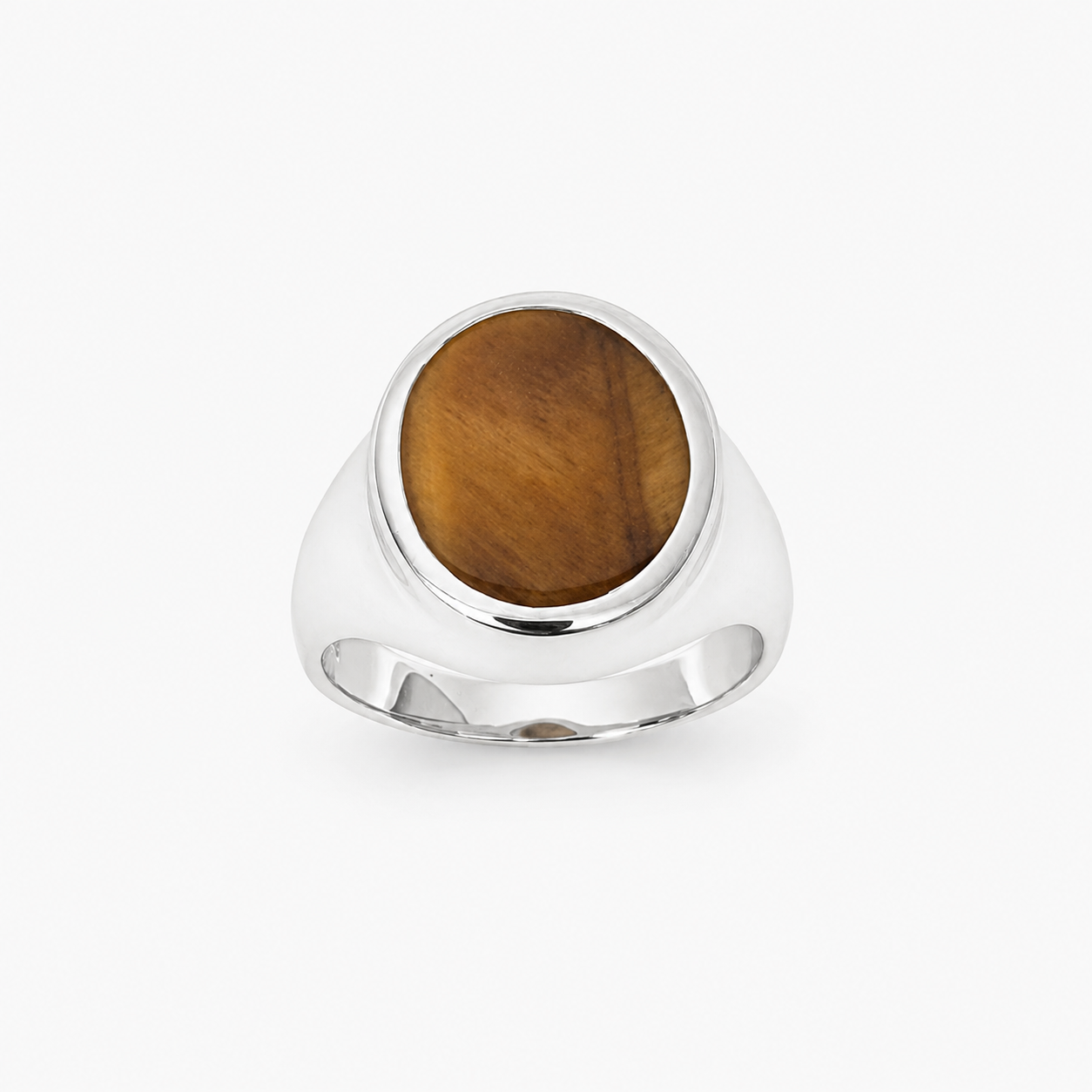 Sterling Silver Oval Tiger's Eye Signet Ring – 14.5mm x 12mm - CYR7365TIGERSRYR Seiko Sterling Silver Oval Tiger's Eye Signet Ring – 14.5mm x 12mm - CYR7365TIGERSRYR Seiko