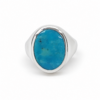Sterling Silver Oval Turquoise Signet Ring – 17mm x 13mm Natural Turquoise - CYR7655TQ