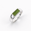 Sterling Silver New Zealand Greenstone Ring – 9mm x 5mm Rectangular Pounamu - CYR8102GS