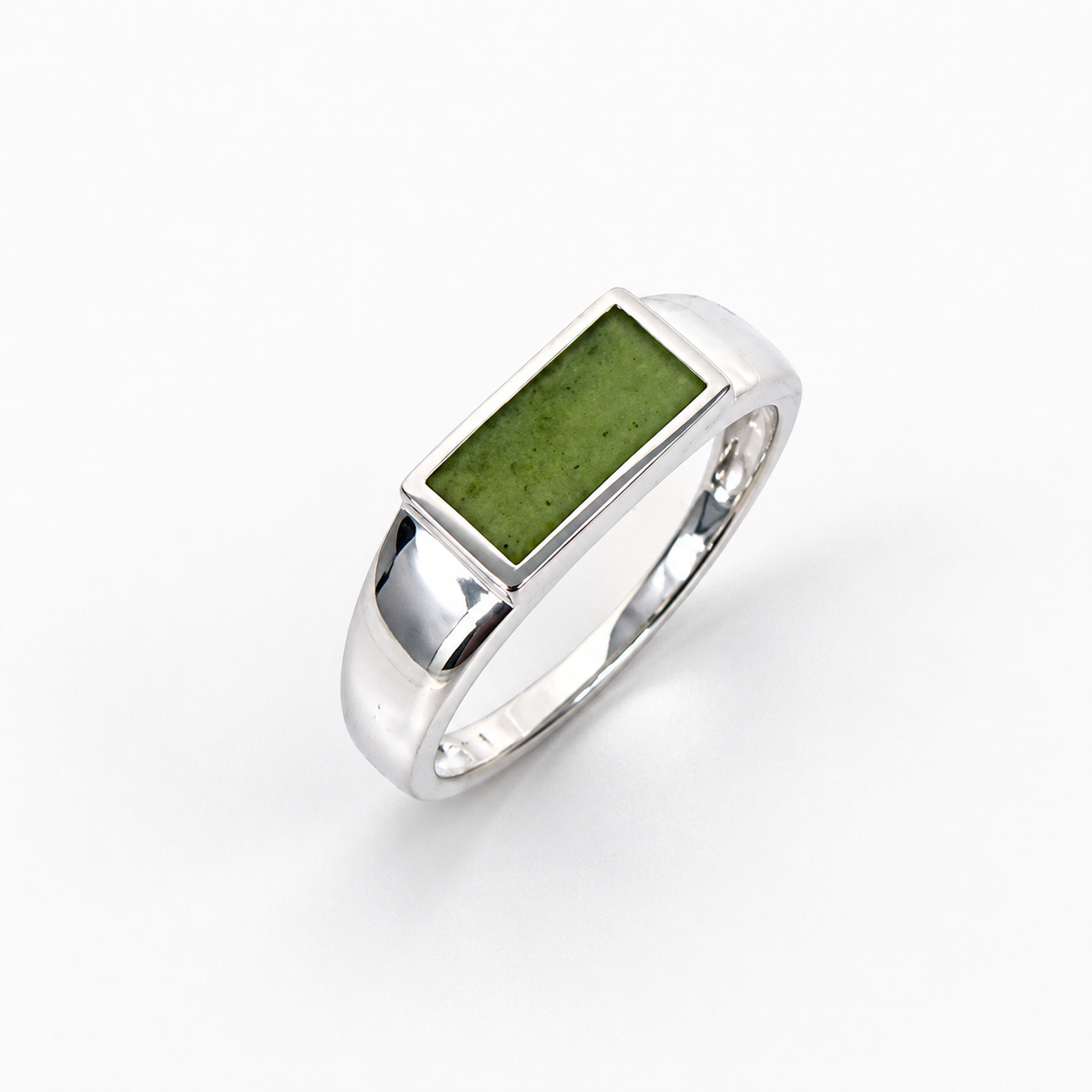 Sterling Silver New Zealand Greenstone Ring – 9mm x 5mm Rectangular Pounamu - CYR8102GS Seiko Sterling Silver New Zealand Greenstone Ring – 9mm x 5mm Rectangular Pounamu - CYR8102GS Seiko