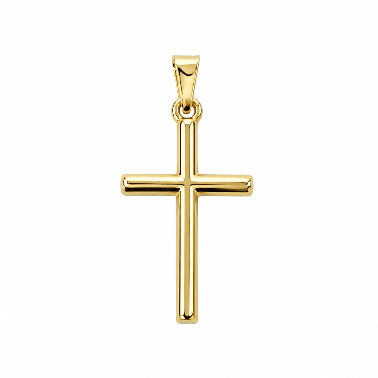 9ct Yellow Gold Silver Filled Plain Cross Pendant – 12mm x 21mm 21ST MIRROR KEYS 9ct Yellow Gold Silver Filled Plain Cross Pendant – 12mm x 21mm 21ST MIRROR KEYS