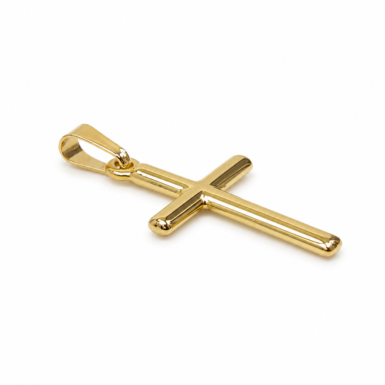 9ct Yellow Gold Silver Filled Plain Cross Pendant – 12mm x 21mm 21ST MIRROR KEYS 9ct Yellow Gold Silver Filled Plain Cross Pendant – 12mm x 21mm 21ST MIRROR KEYS