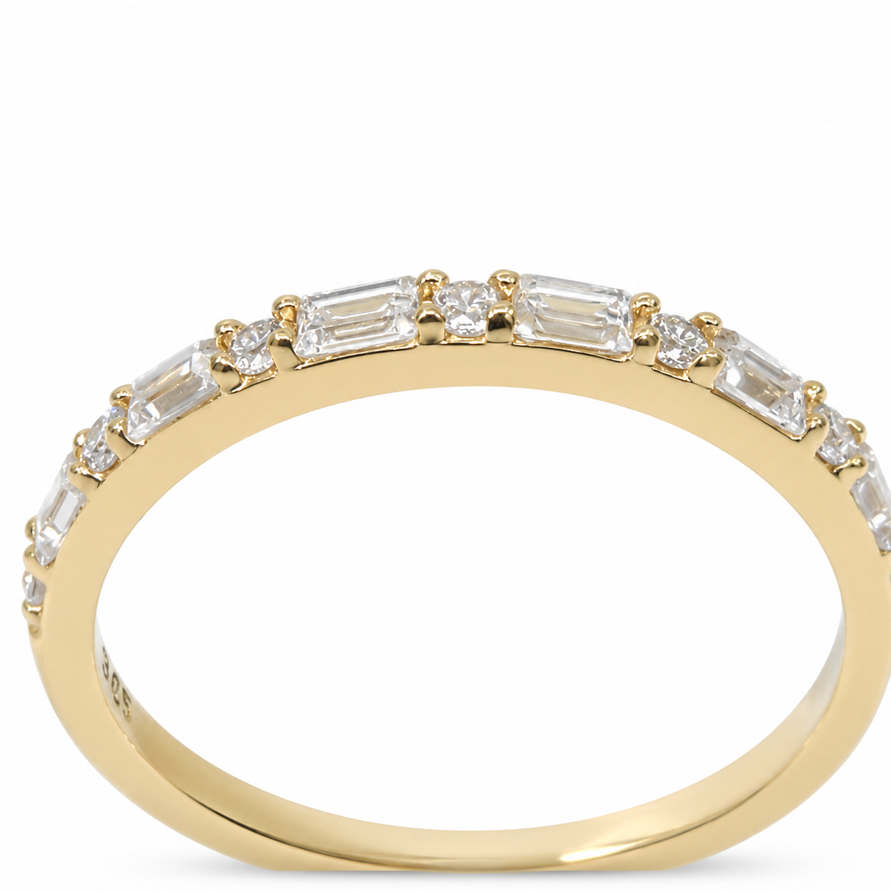 9ct Yellow Gold Alternating Round & Emerald Cut CZ Dress Ring - 9CTAUCRG1396 Seiko 9ct Yellow Gold Alternating Round & Emerald Cut CZ Dress Ring - 9CTAUCRG1396 Seiko