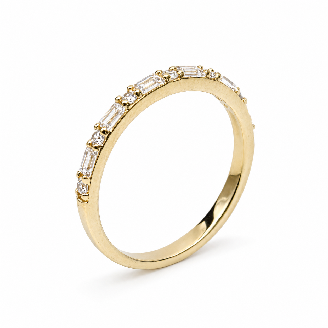 9ct Yellow Gold Alternating Round & Emerald Cut CZ Dress Ring - 9CTAUCRG1396 Seiko 9ct Yellow Gold Alternating Round & Emerald Cut CZ Dress Ring - 9CTAUCRG1396 Seiko