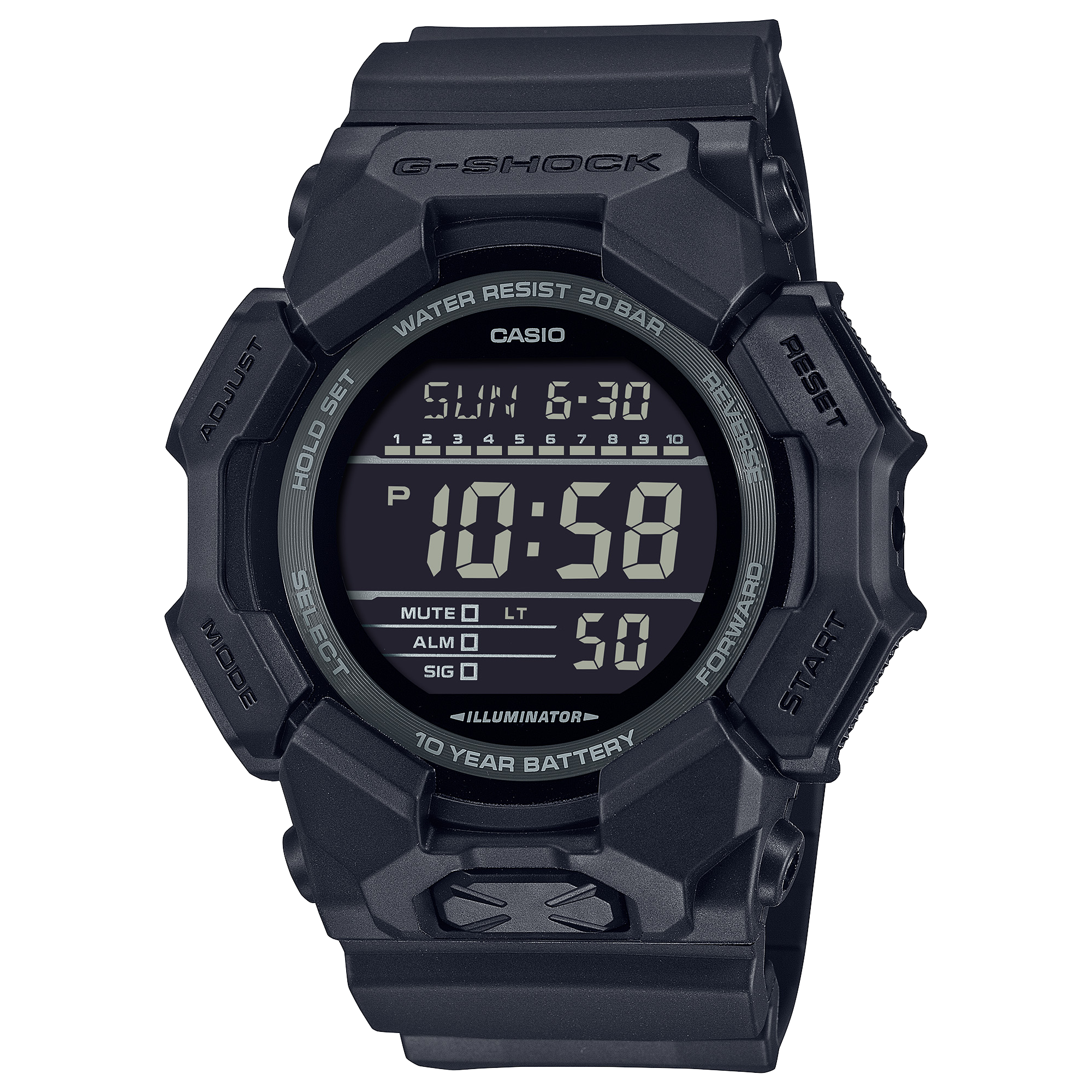 G-Shock GD010-1A1 Men's Black Digital Watch | 10-Year Battery | Carbon Core Guard CASIO G-Shock GD010-1A1 Men's Black Digital Watch | 10-Year Battery | Carbon Core Guard CASIO