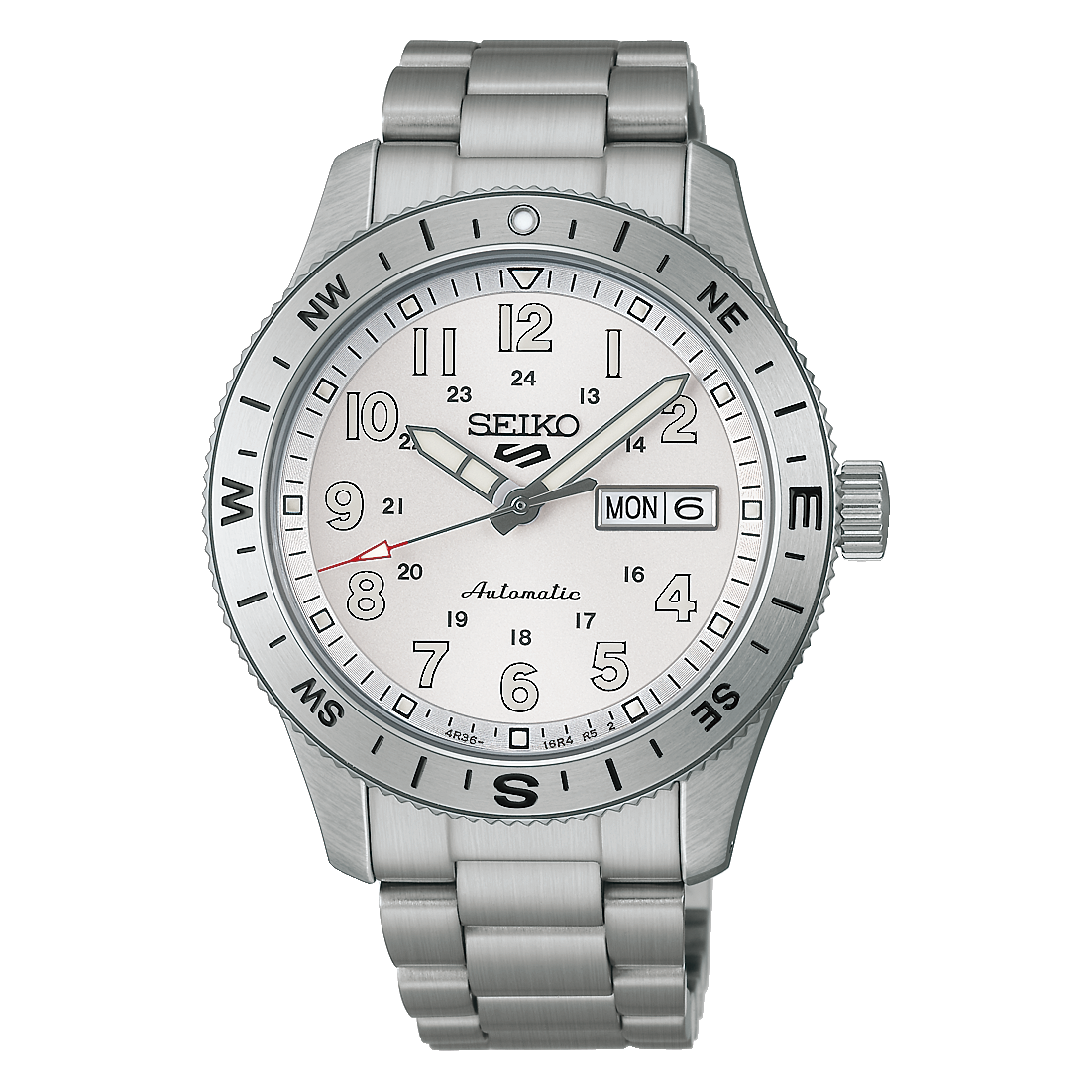 Seiko 5 Sports Field HDB007K1 Automatic Men's White Dial Compass Bezel Watch G-SHOCK 