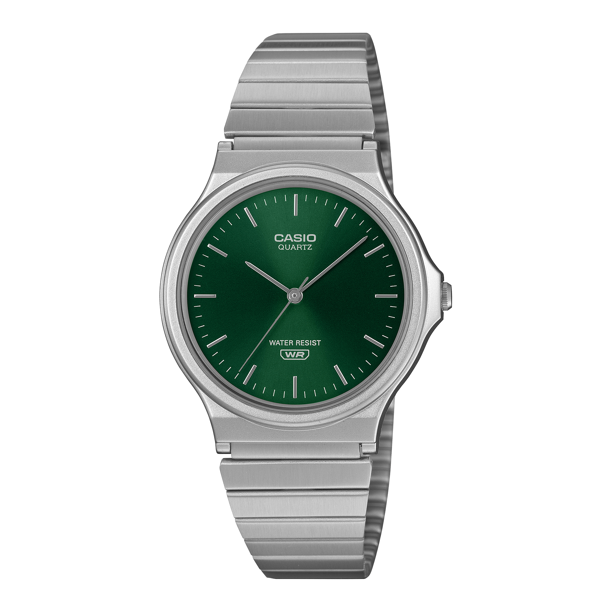Casio MQ-24DA-3A Green Sunray Dial Stainless Steel Analog Watch CASIO Casio MQ-24DA-3A Green Sunray Dial Stainless Steel Analog Watch CASIO