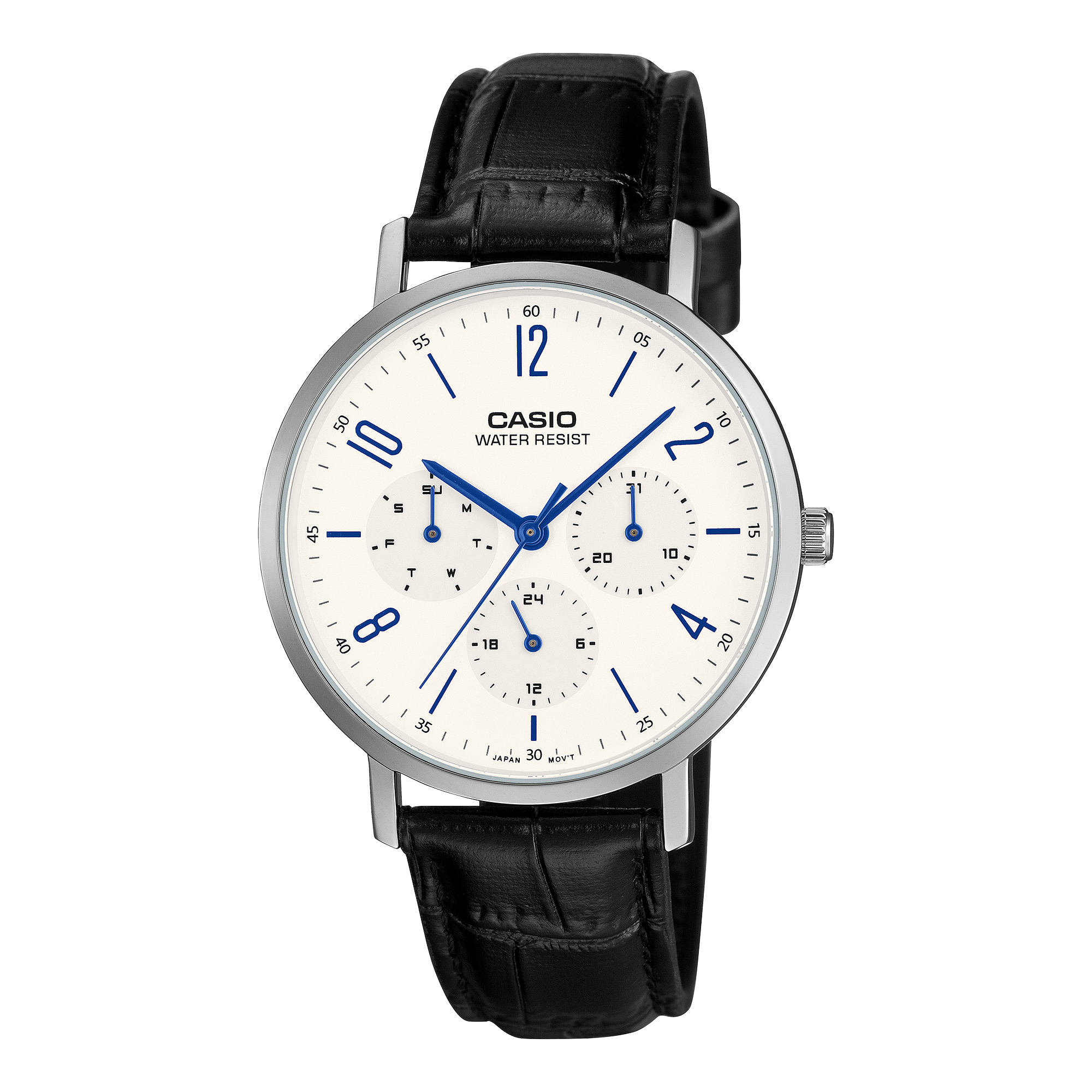 Casio MTPVT06L-7B Men's White Dial Leather Strap Analogue Watch CASIO 