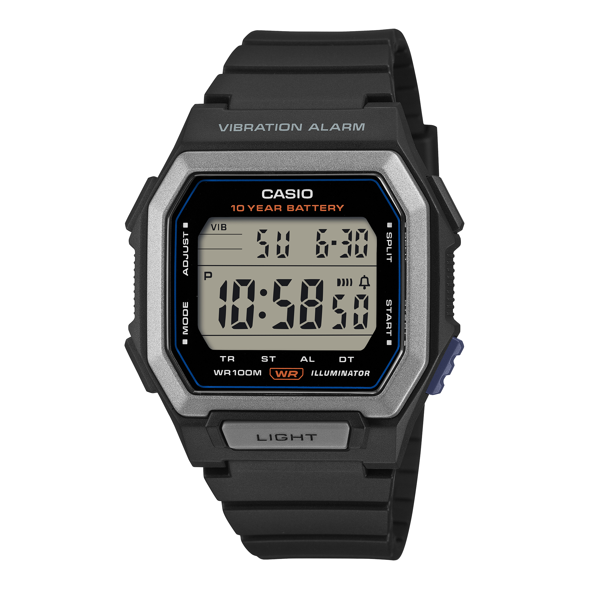 Casio W-738H-1AV Digital Watch – 100M Water Resistant, Vibration Alarm, Dual Time & 10-Year Battery CASIO Casio W-738H-1AV Digital Watch – 100M Water Resistant, Vibration Alarm, Dual Time & 10-Year Battery CASIO