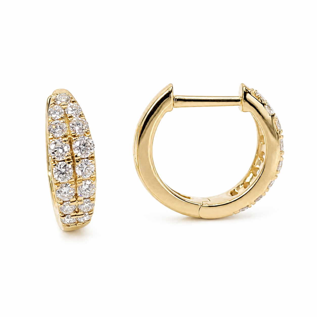 9ct Yellow Gold Lab-Grown Diamond Huggie Earrings 0.49ct TDW – EF/VS - AUER1897 STERLING SILVER EARRINGS 9ct Yellow Gold Lab-Grown Diamond Huggie Earrings 0.49ct TDW – EF/VS - AUER1897 STERLING SILVER EARRINGS