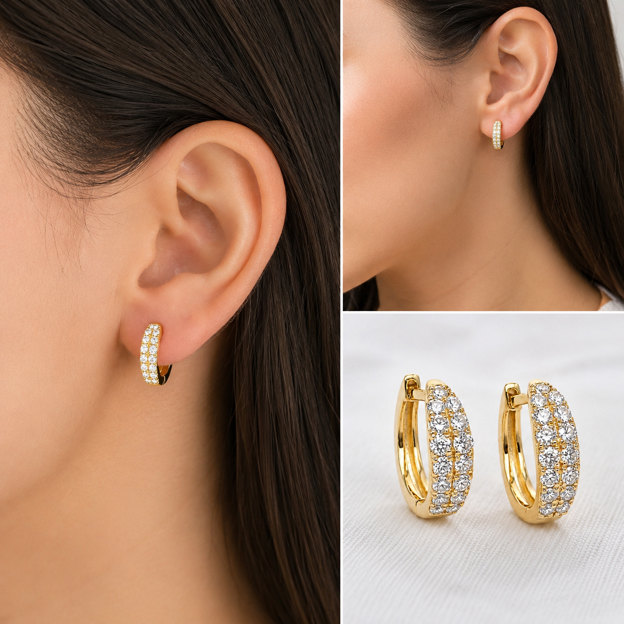 9ct Yellow Gold Lab-Grown Diamond Huggie Earrings 0.49ct TDW – EF/VS - AUER1897 STERLING SILVER EARRINGS 9ct Yellow Gold Lab-Grown Diamond Huggie Earrings 0.49ct TDW – EF/VS - AUER1897 STERLING SILVER EARRINGS