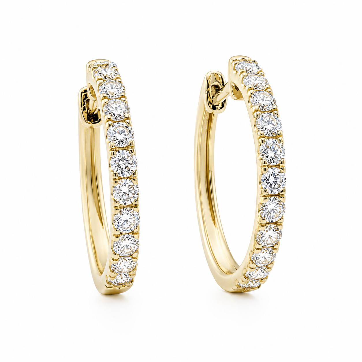 9ct Yellow Gold Lab-Grown Diamond Hoop Earrings 1.00ct TDW EF/VS – 17mm STERLING SILVER EARRINGS 9ct Yellow Gold Lab-Grown Diamond Hoop Earrings 1.00ct TDW EF/VS – 17mm STERLING SILVER EARRINGS