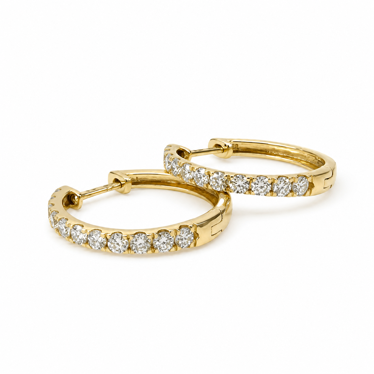 9ct Yellow Gold Lab-Grown Diamond Hoop Earrings 1.00ct TDW EF/VS – 17mm STERLING SILVER EARRINGS 9ct Yellow Gold Lab-Grown Diamond Hoop Earrings 1.00ct TDW EF/VS – 17mm STERLING SILVER EARRINGS