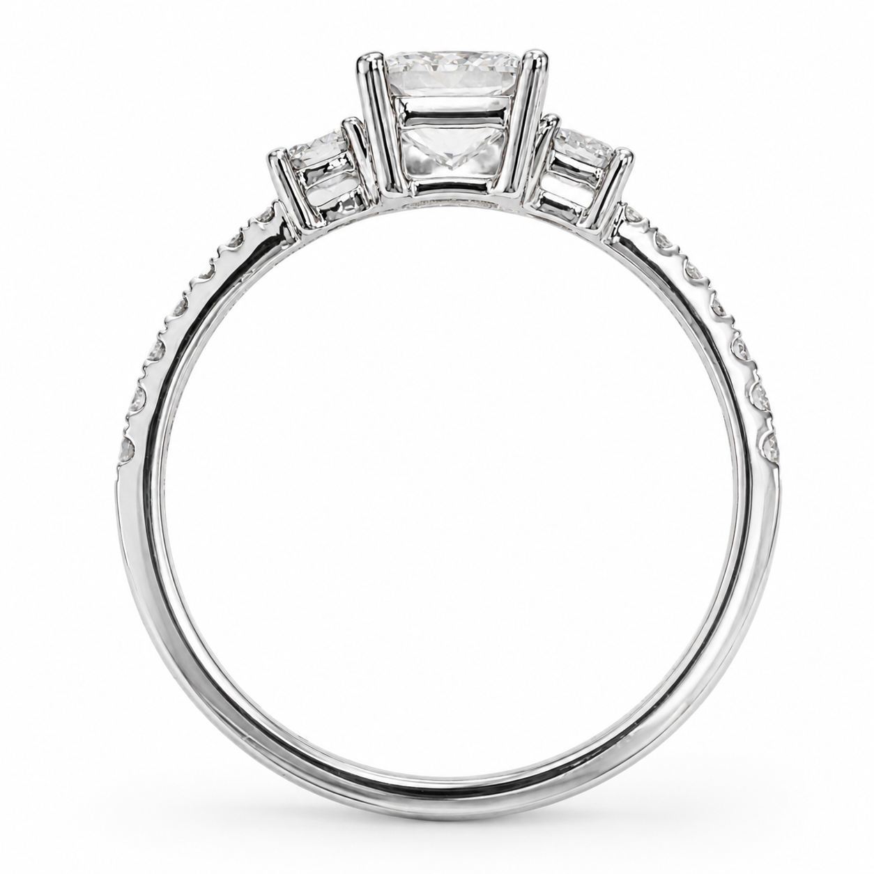 9ct White Gold 1.04ct Lab Grown Diamond Princess Cut Three Stone Engagement Ring - 9WGAURG1929 9ct White Gold 1.04ct Lab Grown Diamond Princess Cut Three Stone Engagement Ring - 9WGAURG1929