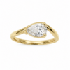 9ct Yellow Gold 1.00ct Pear Shaped Lab Grown Diamond Solitaire Engagement Ring - AURG892