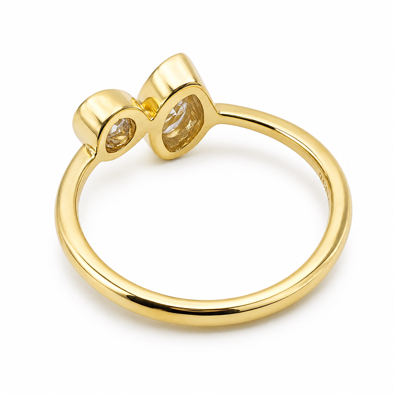 9ct Yellow Gold 0.77ct Lab Grown Diamond Marquise & Round Two Stone Ring - AURG2886 9ct Yellow Gold 0.77ct Lab Grown Diamond Marquise & Round Two Stone Ring - AURG2886