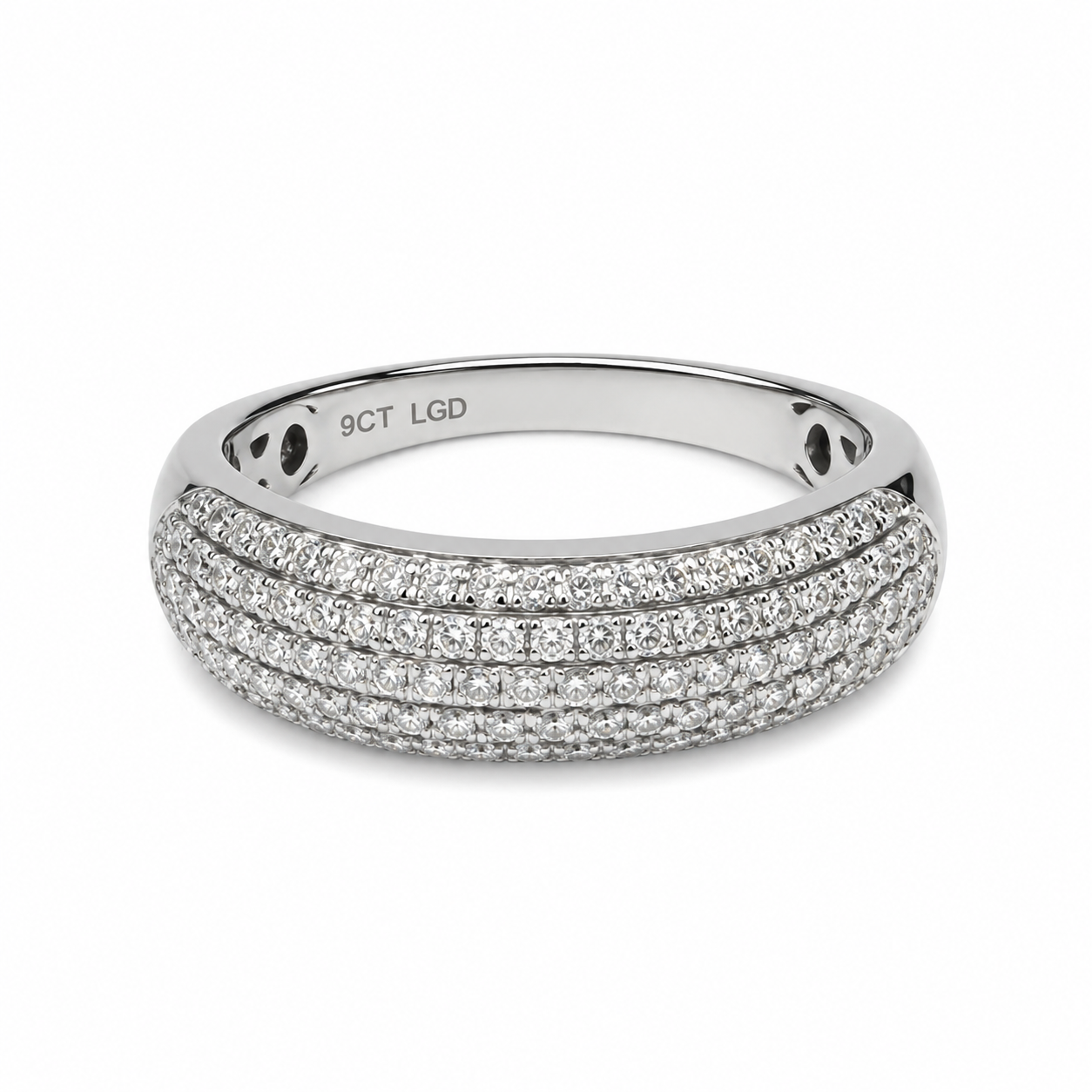 9ct White Gold 0.54ct Lab Grown Diamond Five Row Dress Ring - AURG1088 9ct White Gold 0.54ct Lab Grown Diamond Five Row Dress Ring - AURG1088
