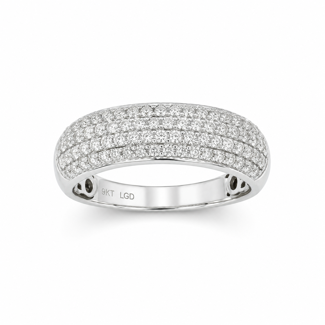 9ct White Gold 0.54ct Lab Grown Diamond Five Row Dress Ring - AURG1088 9ct White Gold 0.54ct Lab Grown Diamond Five Row Dress Ring - AURG1088