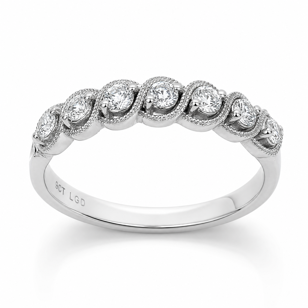 9ct White Gold Lab Grown Diamond Seven Stone Ring 0.25ct TDW - AURG3175 9ct White Gold Lab Grown Diamond Seven Stone Ring 0.25ct TDW - AURG3175