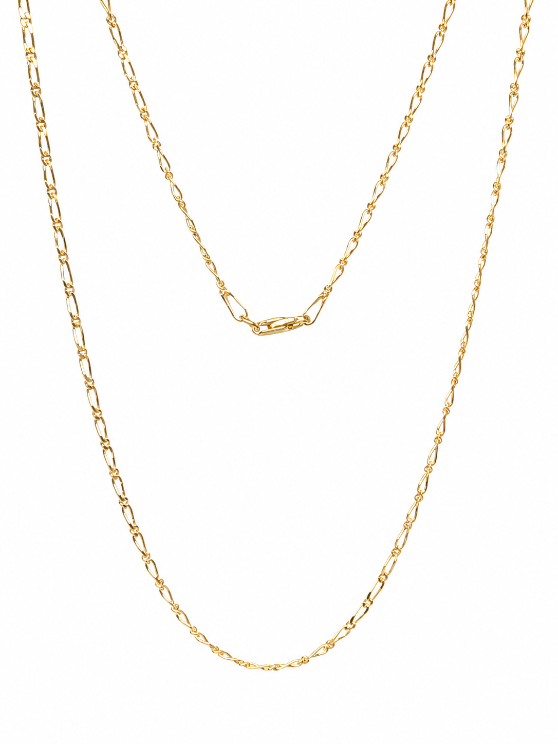 9ct Yellow Gold 2-Sided 1+1 Figaro Chain 55cm – Made in Italy - 040KD053 Gold Chain 