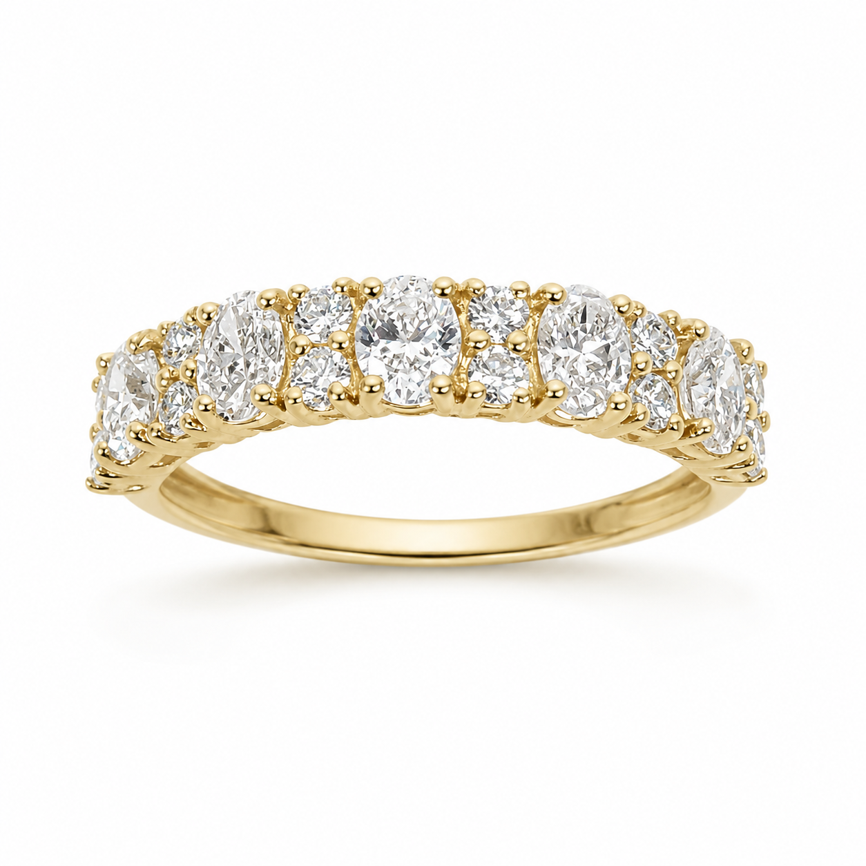 9ct Yellow Gold Lab Grown Oval Diamond Ring 1.07ct - AURG1868  