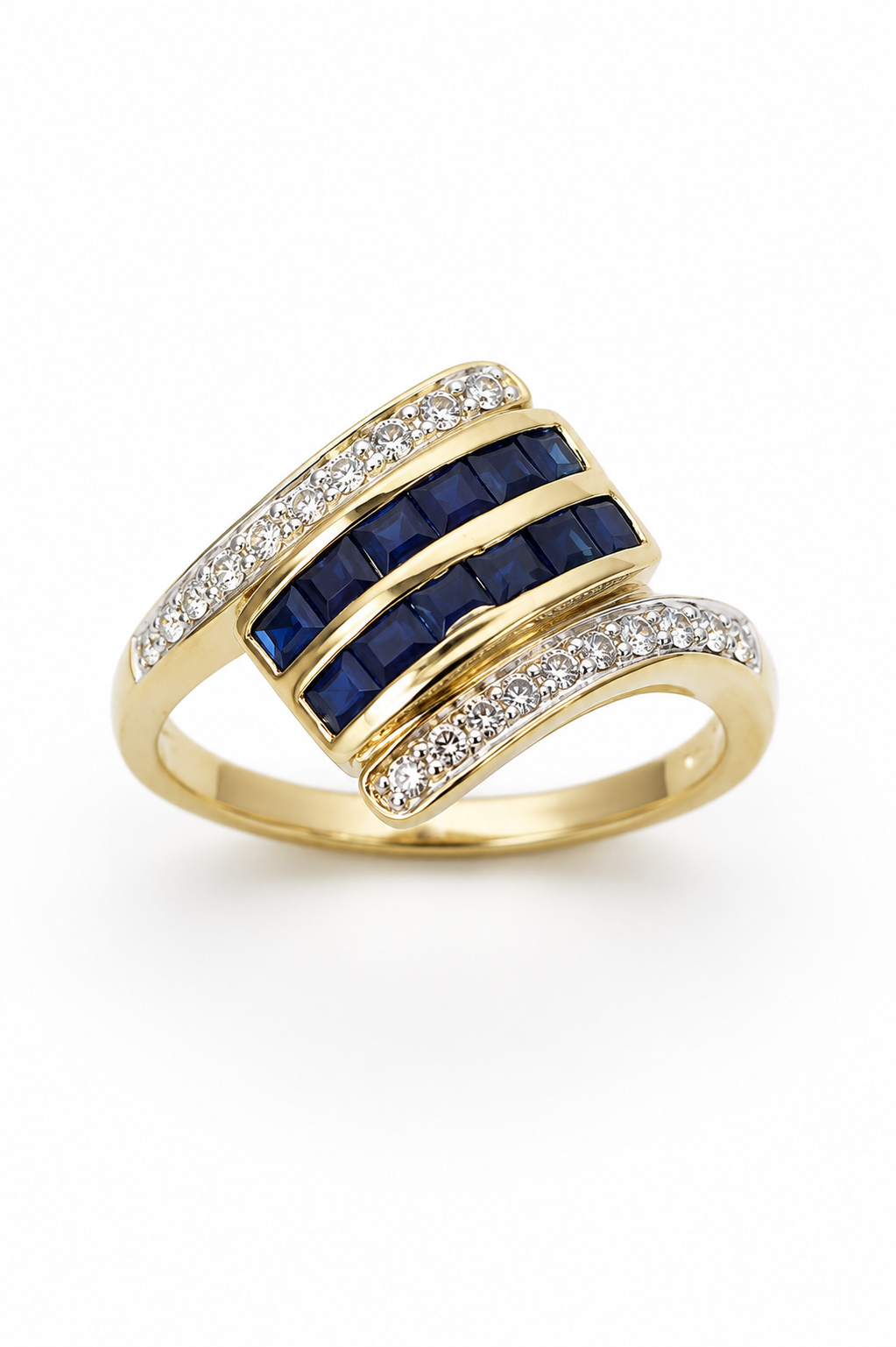 9ct Yellow Gold Natural Blue Sapphire & Diamond Dress Ring - CYR2608 STERLING SILVER EARRINGS 9ct Yellow Gold Natural Blue Sapphire & Diamond Dress Ring - CYR2608 STERLING SILVER EARRINGS