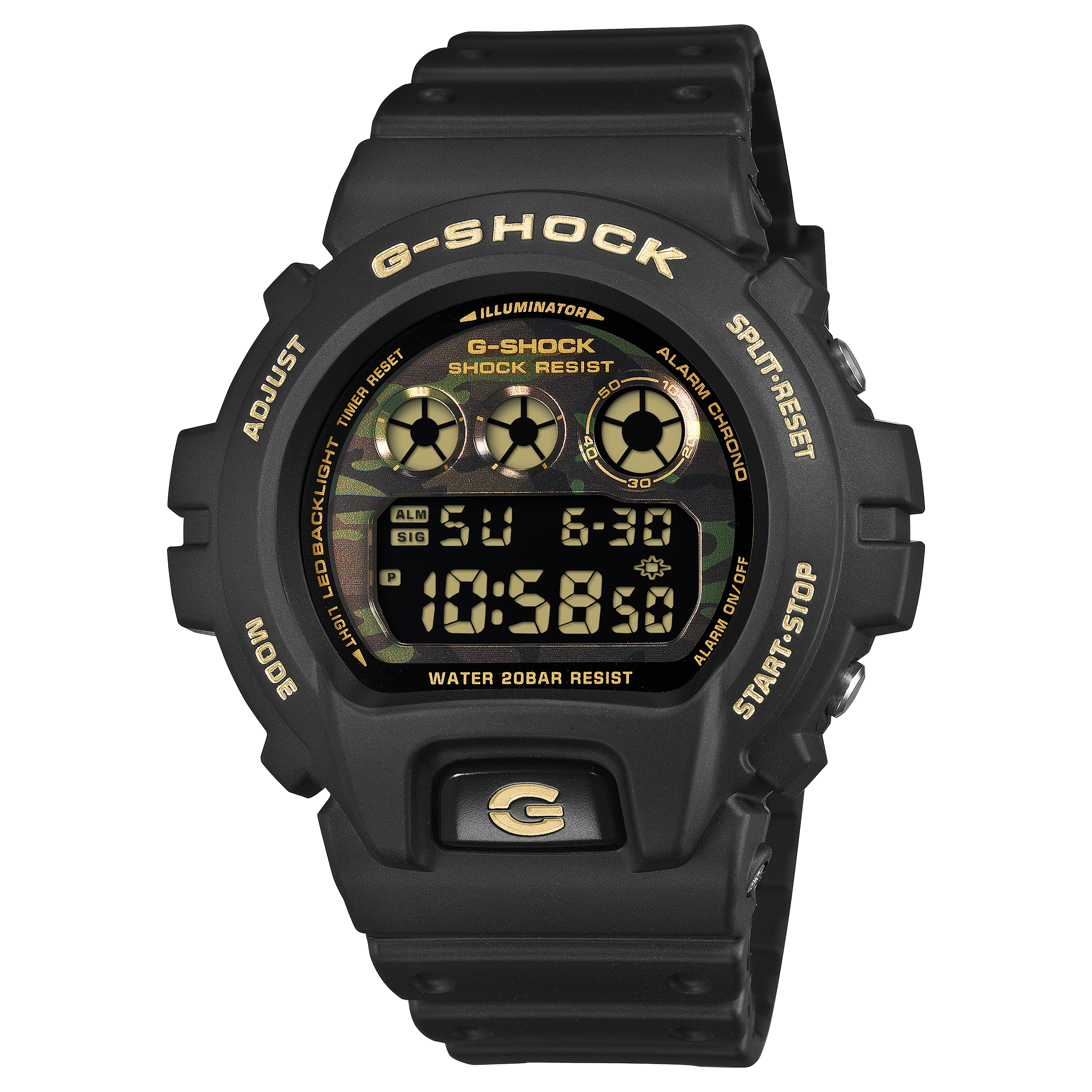 Casio G-Shock DW6900CF-1D Men's Digital Watch – Black & Gold Camo | 200M Water Resistant G-SHOCK Casio G-Shock DW6900CF-1D Men's Digital Watch – Black & Gold Camo | 200M Water Resistant G-SHOCK