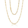 9ct Yellow Gold 6-Sided Diamond Cut 1+3 Figaro Link Chain 60cm – Made in Italy - 60HKI327