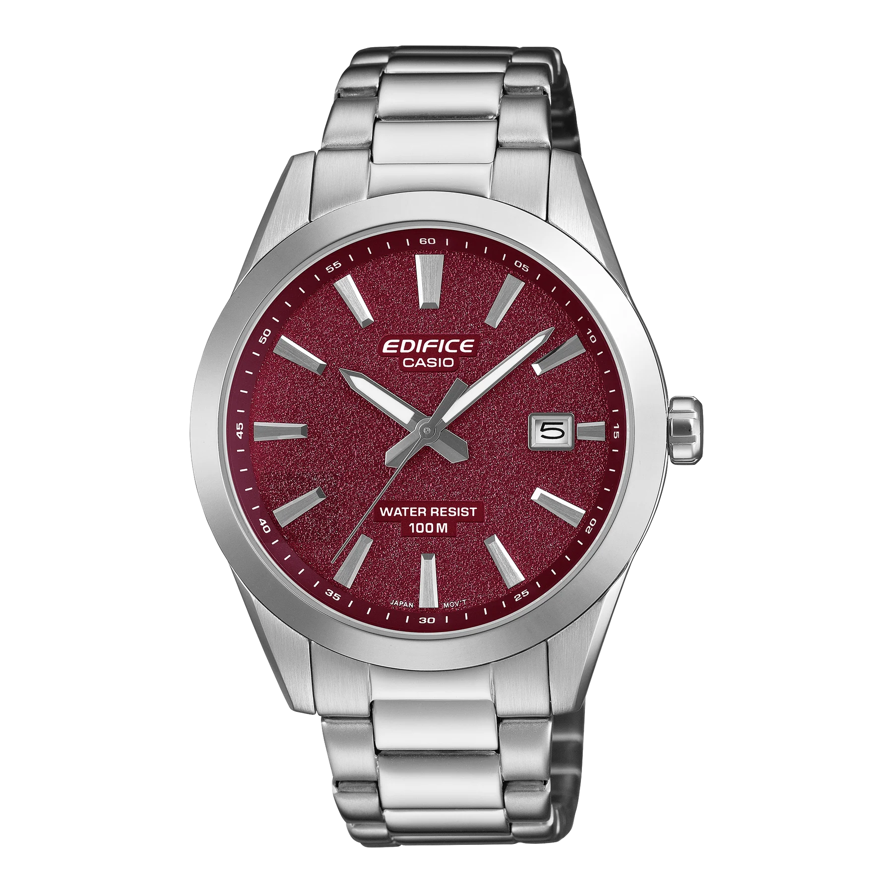 Casio Edifice EFV160D-4A Men's Red Dial Stainless Steel Watch G-SHOCK 