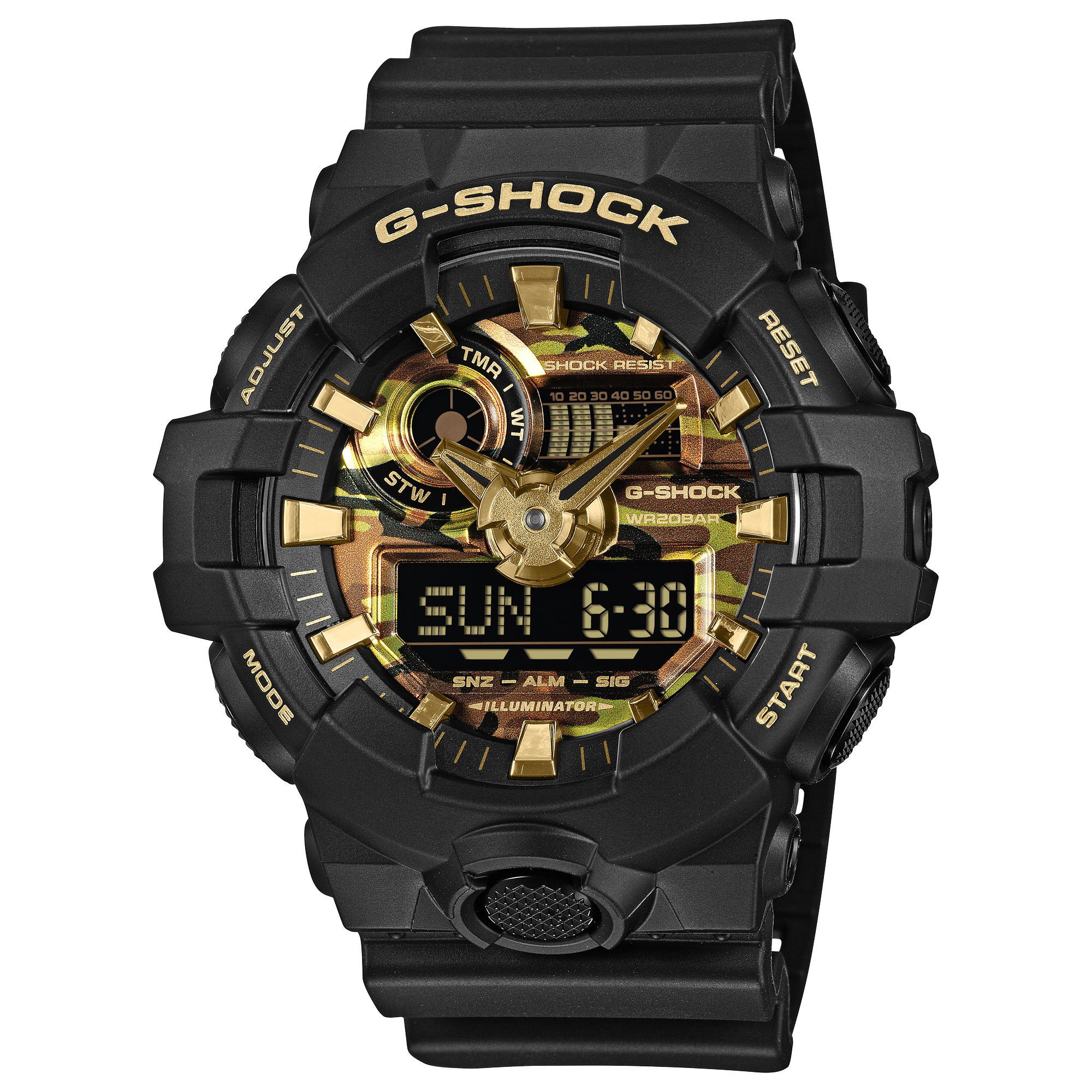 Casio G-Shock GA700CF-1A Bold Camo Black & Gold Men's Watch G-SHOCK Casio G-Shock GA700CF-1A Bold Camo Black & Gold Men's Watch G-SHOCK