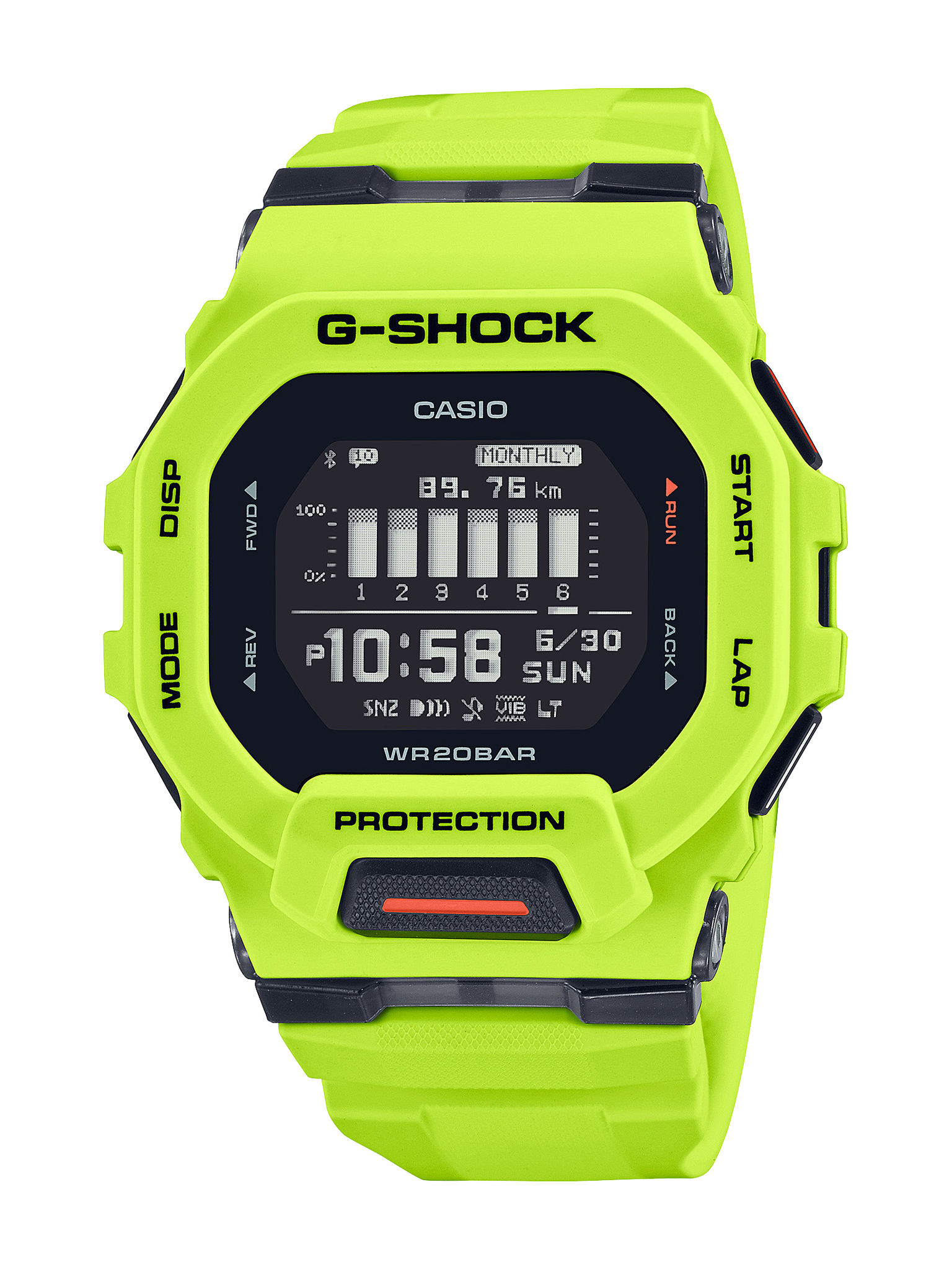 Casio G-Shock GBD200-9D G-SQUAD Bluetooth Digital Sports Watch – Lime Green Seiko 