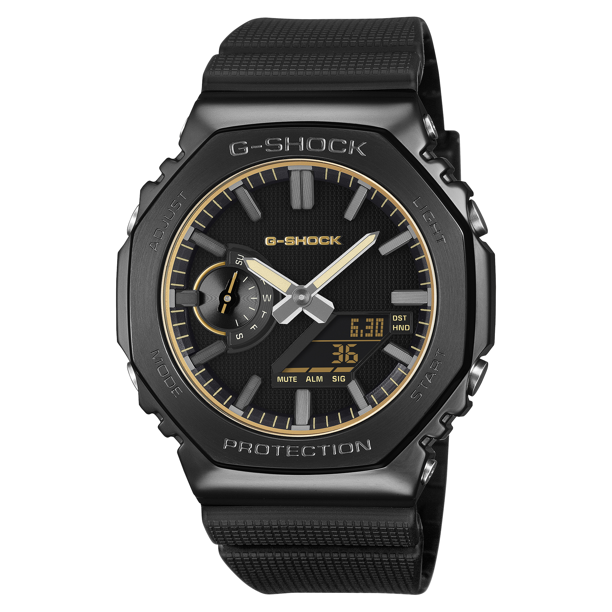Casio G-Shock GM2100LXB-1A9 Men's Black & Gold Metal Bezel Analogue Digital Watch G-SHOCK Casio G-Shock GM2100LXB-1A9 Men's Black & Gold Metal Bezel Analogue Digital Watch G-SHOCK