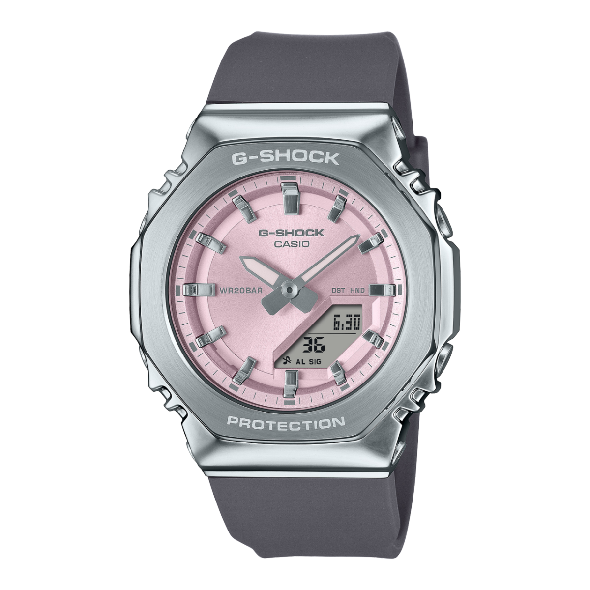 Casio G-Shock GM-S2110-4A Women's Analog-Digital Pink Watch with Metal Bezel G-SHOCK 