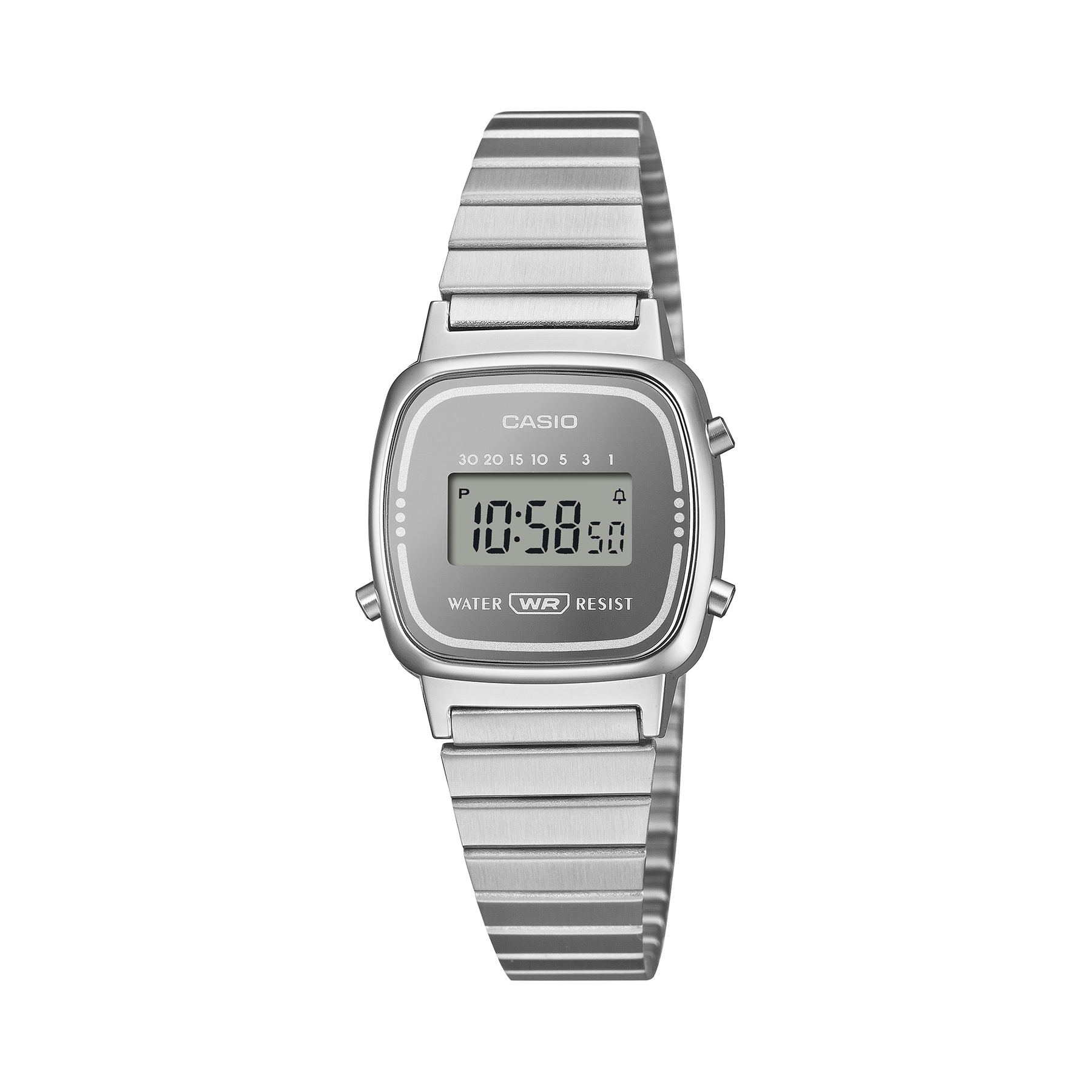 Casio Vintage Ladies Digital Watch LA670WES-7A Silver Stainless Steel G-SHOCK 
